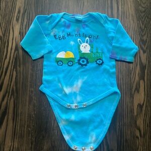 6-12 Month TieDye Blue and Purple Easter Long Sleeve Onesie/Bodysuit
